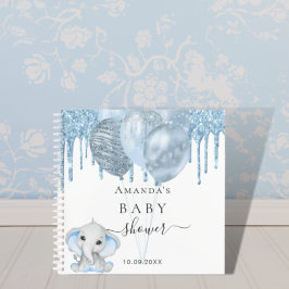 Gastboek baby shower Blue Elephant Boy Balloons Notitieboek
