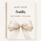 Gastboek Baby shower boog beige crème Notitieboek (Voorkant)
