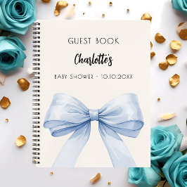 Gastboek Baby shower boog blauw beige crème boy Notitieboek