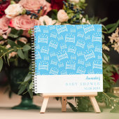 Gastboek Baby shower Boy blauw witte wiegjes Notitieboek