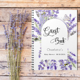 Gastboek baby shower lavender violet meel notitieboek