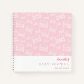 Gastboek Baby shower Meisje roze witte wiegjes Notitieboek (Voorkant)
