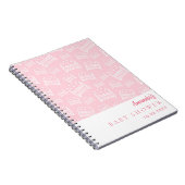 Gastboek Baby shower Meisje roze witte wiegjes Notitieboek (Rechterzijde)