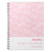 Gastboek Baby shower Meisje roze witte wiegjes Notitieboek (Voorkant)