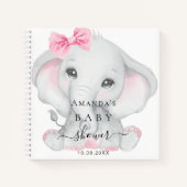 Gastboek baby shower olifant meisje roze notitieboek (Voorkant)