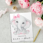 Gastboek baby shower olifant meisje roze notitieboek
