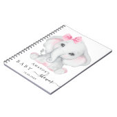 Gastboek baby shower olifant meisje roze notitieboek (Linkerzijde)