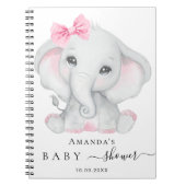 Gastboek baby shower olifant meisje roze notitieboek (Voorkant)
