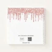 Gastboek baby shower olifant roos goud wit notitieboek (Achterkant)