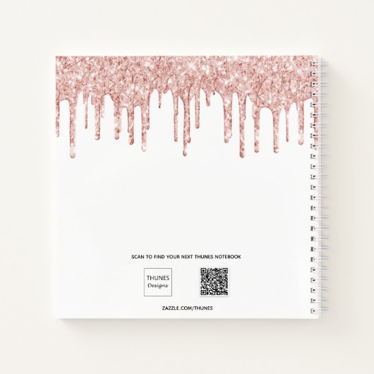 Gastboek baby shower olifant roos goud wit notitieboek (Achterkant)