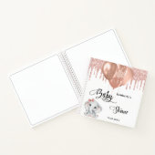 Gastboek baby shower olifant roos goud wit notitieboek (Binnen)