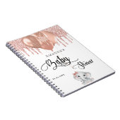 Gastboek baby shower olifant roos goud wit notitieboek (Rechterzijde)