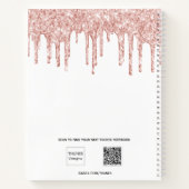 Gastboek baby shower olifant roos goud wit notitieboek (Achterkant)