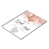 Gastboek baby shower olifant roos gouden ballonnen notitieboek (Linkerzijde)