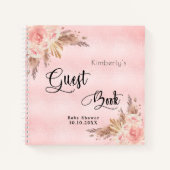 Gastboek Baby shower pampas gras blush roos Notitieboek (Voorkant)