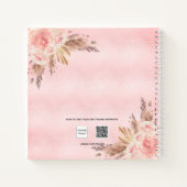 Gastboek Baby shower pampas gras blush roos Notitieboek (Achterkant)