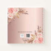 Gastboek Baby shower pampas roos goud Notitieboek (Achterkant)