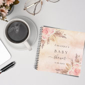 Gastboek Baby shower pampas roos Notitieboek