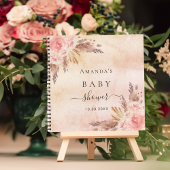 Gastboek Baby shower pampas roos Notitieboek