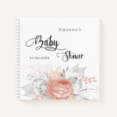 Gastboek baby shower roos goudbloemen notitieboek (Voorkant)