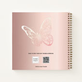Gastboek Baby shower roos gouden vlinder boho Notitieboek (Achterkant)