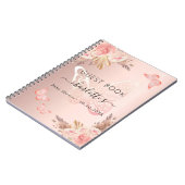 Gastboek Baby shower roos gouden vlinder boho Notitieboek (Linkerzijde)