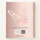 Gastboek Baby shower roos gouden vlinder boho Notitieboek (Achterkant)