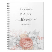 Gastboek baby shower roos goudflorzilver notitieboek (Voorkant)