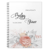 Gastboek baby shower roos goudflorzilver notitieboek (Voorkant)
