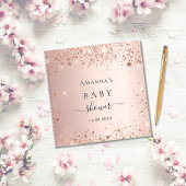 Gastboek baby shower roos goudglitsstof notitieboek