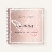 Gastboek Baby shower roos goudvlinder Notitieboek (Voorkant)