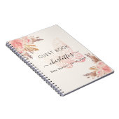 Gastboek Baby shower roze beige vlinder boho Notitieboek (Rechterzijde)