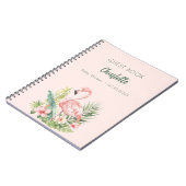 Gastboek baby shower roze flamingo meisje notitieboek (Linkerzijde)