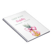 Gastboek baby shower roze strik ananas meisje notitieboek (Rechterzijde)