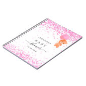 Gastboek baby shower roze teddybeer notitieboek (Linkerzijde)