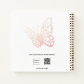 Gastboek Baby shower roze vlinder boho Notitieboek (Achterkant)