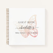 Gastboek Baby shower roze vlinder Notitieboek (Voorkant)