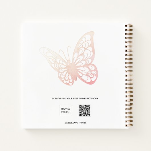 Gastboek Baby shower roze vlinder Notitieboek (Achterkant)