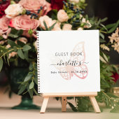 Gastboek Baby shower roze vlinder Notitieboek