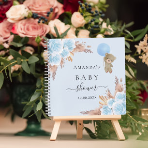 Gastboek Baby shower teddy pampas gras Notitieboek