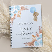 Gastboek Baby shower teddy pampas gras Notitieboek