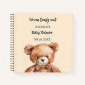 Gastboek Baby shower teddybeer bearly wait Notitieboek (Voorkant)