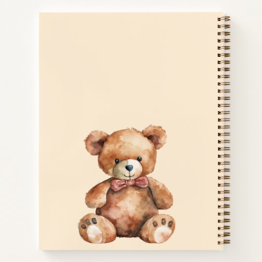 Gastboek Baby shower teddybeer bearly wait Notitieboek (Achterkant)