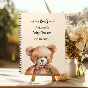 Gastboek Baby shower teddybeer bearly wait Notitieboek