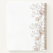 Gastboek baby shower wilde bloemen beige crème notitieboek (Achterkant)