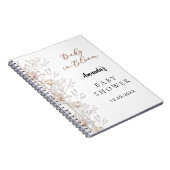 Gastboek baby shower wilde bloemen beige crème notitieboek (Rechterzijde)