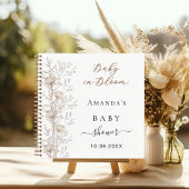 Gastboek Baby shower wilde bloemen bloeien beige Notitieboek