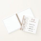 Gastboek Baby shower wilde bloemen bloeien beige Notitieboek (Binnen)