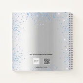 Gastboek baby shower zilverblauwe florons notitieboek (Achterkant)