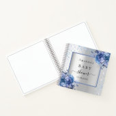 Gastboek baby shower zilverblauwe florons notitieboek (Binnen)